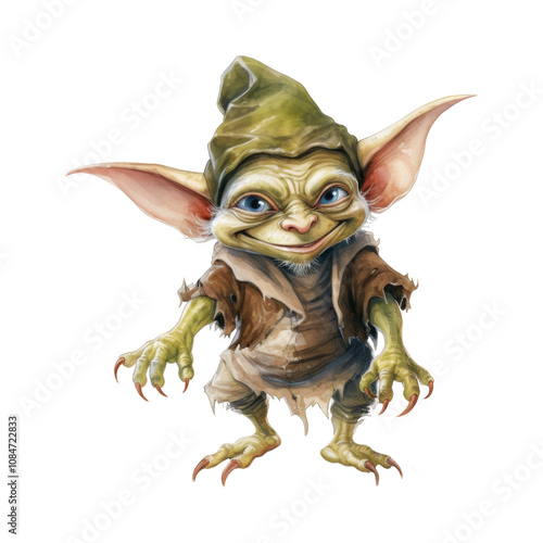 A mischievous, smiling goblin creature with large ears and sharp claws.