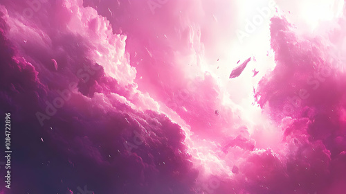 Pink Abstract Cloudscape Illustration