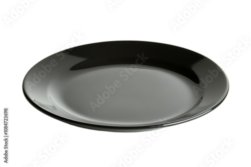 Black plate isolated png on a transparent background