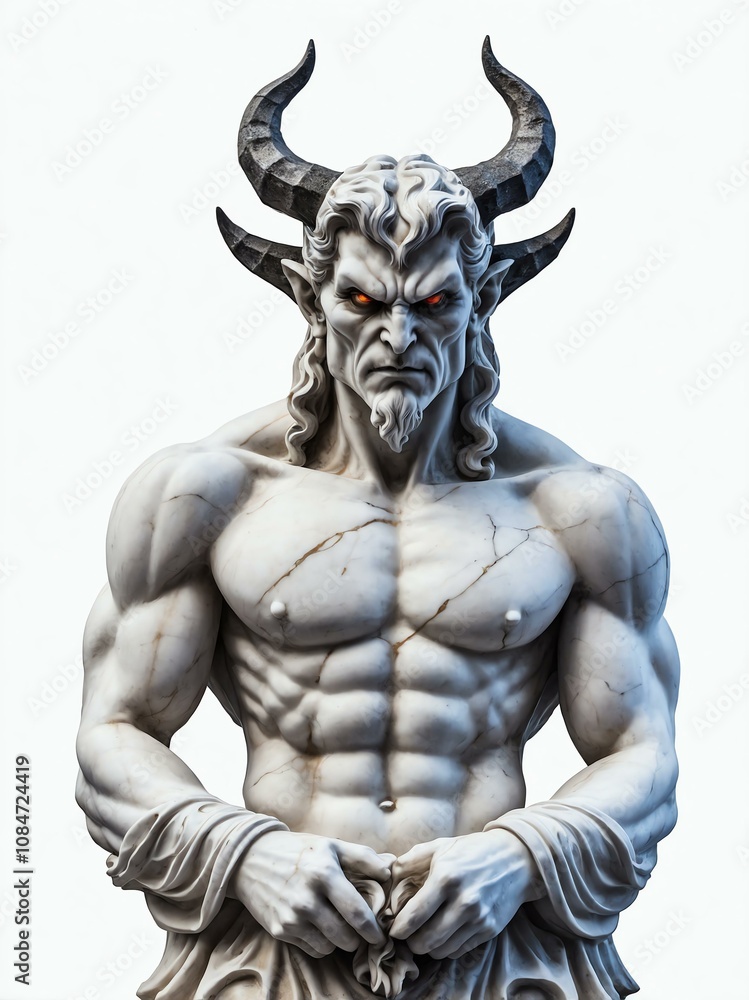 demon marble statue isolated on white background demon marble statue isolated on white background