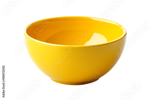 Yellow bowl isolated png on a transparent background