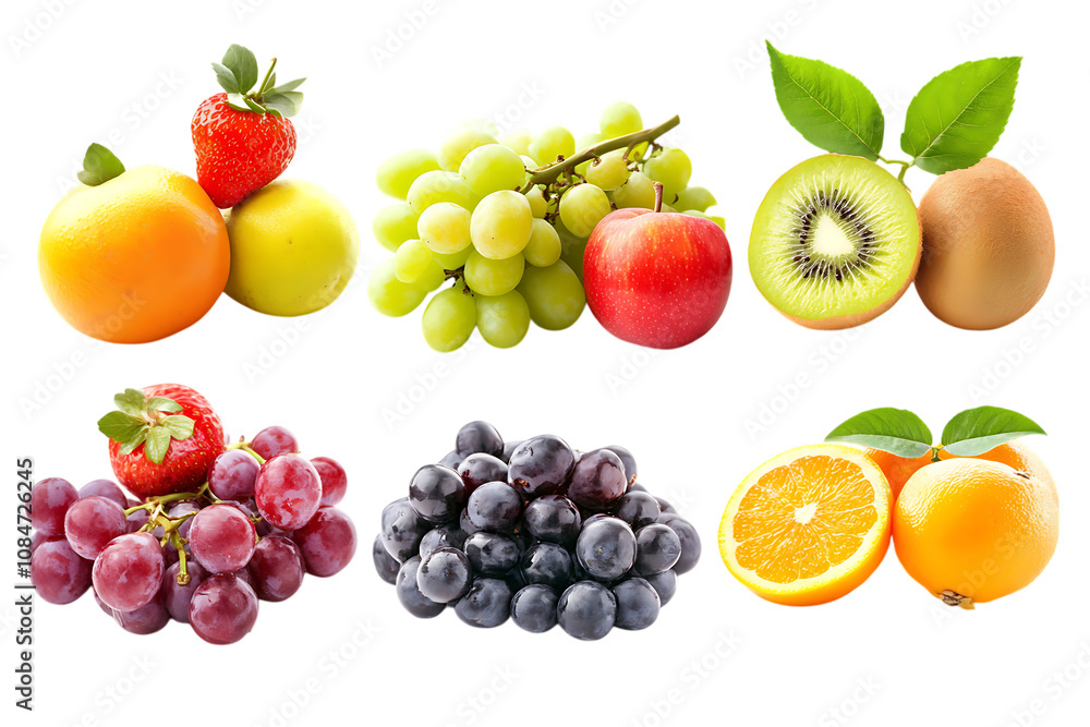 Set of fruit isolated png on a transparent background Set of fruit isolated png on a transparent background