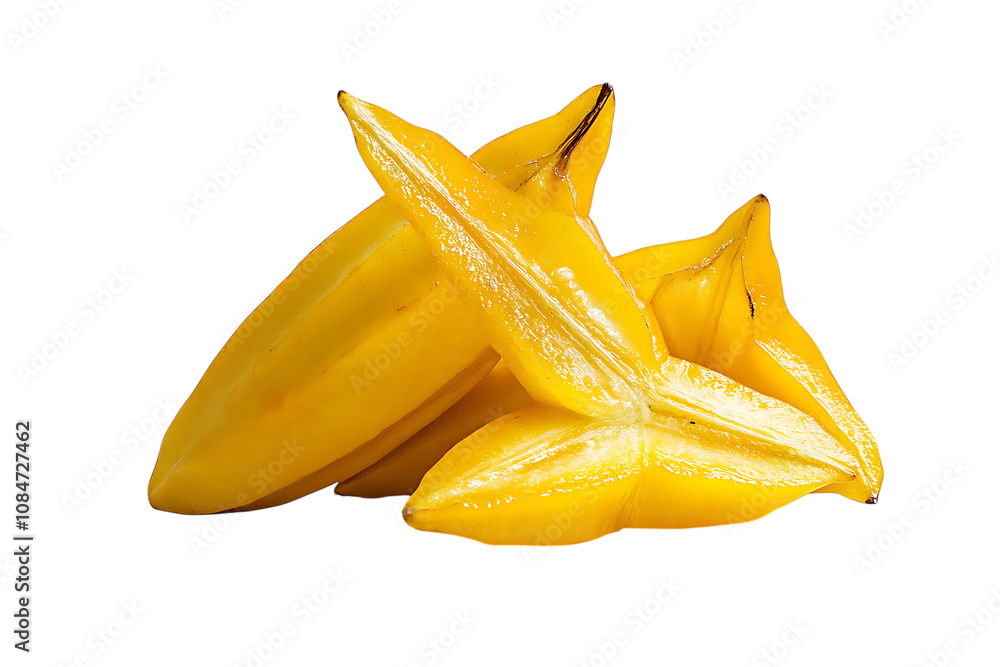 Carambola star fruit isolated png on a transparent background Carambola star fruit isolated png on a transparent background