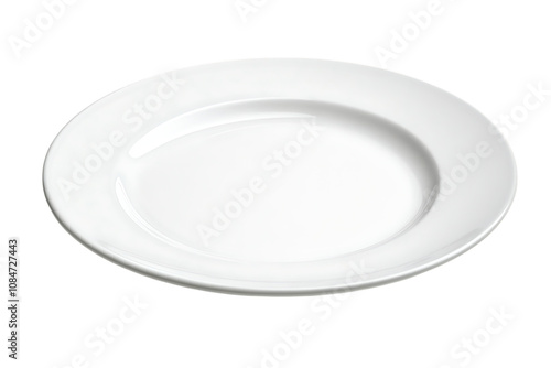 White plate isolated png on a transparent background