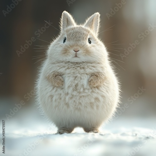 Charming rabbit action in a snowy environment nature photography from a close perspective captivating wildlife concept photo