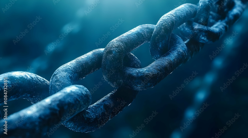 Closeup of a Metal Chain 3D Illustration Closeup of a Metal Chain 3D Illustration
