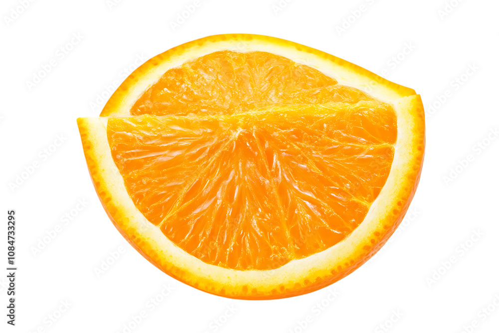 Slice orange fruit isolated on a white background Slice orange fruit isolated on a white background