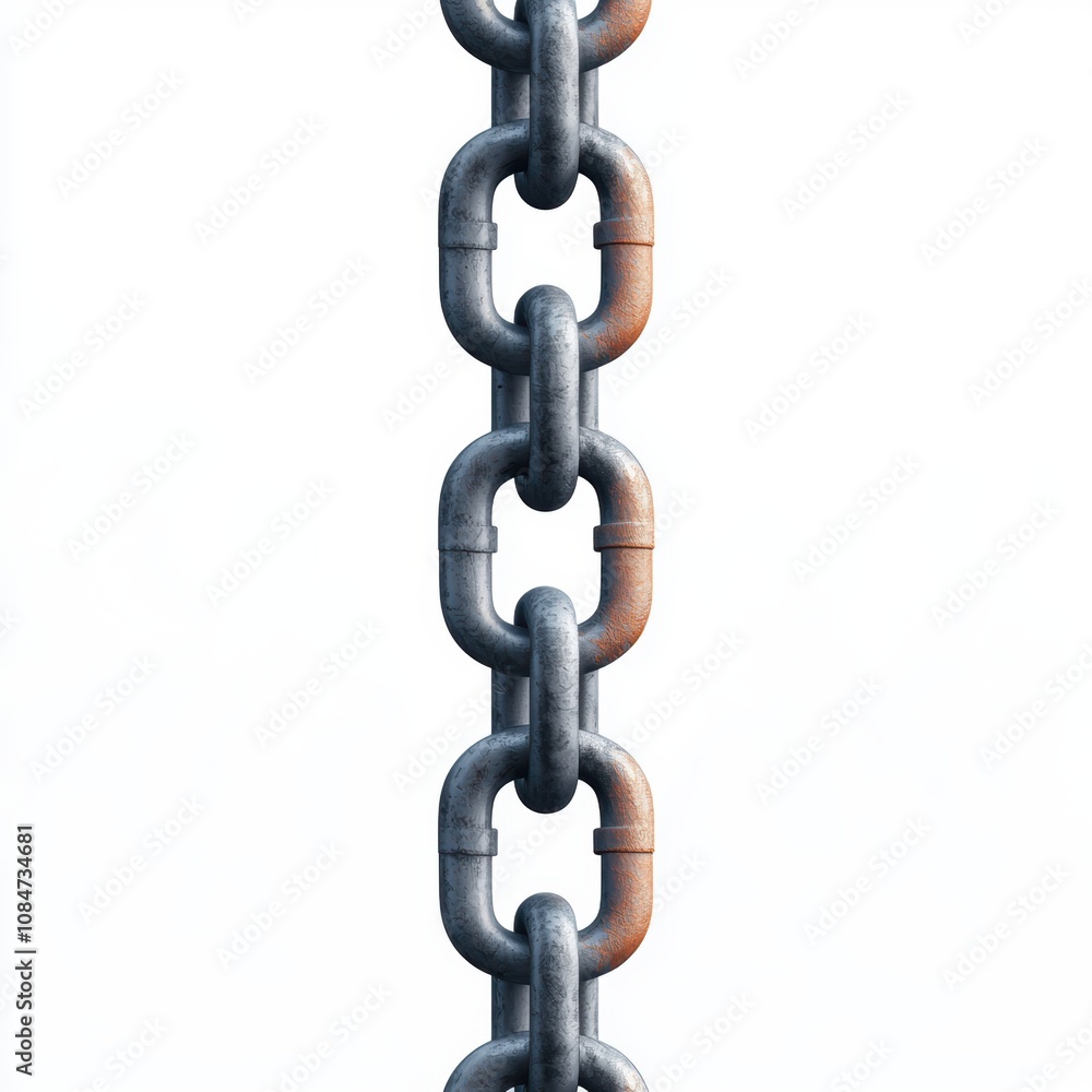 A close-up of a metallic chain showcasing its links with a rustic finish, This image can be used in contexts related to strength, connection, or security in industrial and design projects, A close-up of a metallic chain showcasing its links with a rustic finish, This image can be used in contexts related to strength, connection, or security in industrial and design projects,