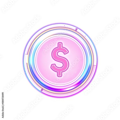 3D Cartoon Budget Setting Icon with Whimsical Transparent Overlay Design, Ideal for High-Resolution Digital Projects and Design Backgrounds