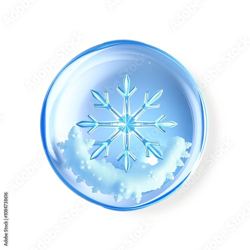 3D Winter Self-Care Icon with Enchanting, Shape-Shifting Design for Transparent Overlay Theme, High-Resolution White Background