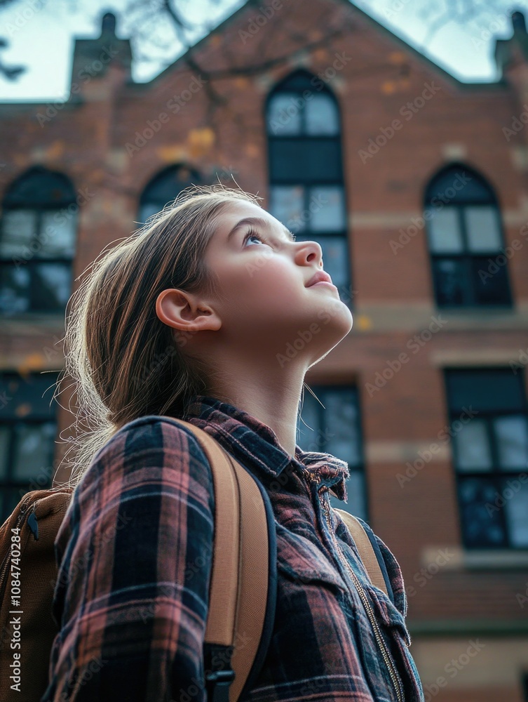 Fototapeta premium Contemplative School Girl
