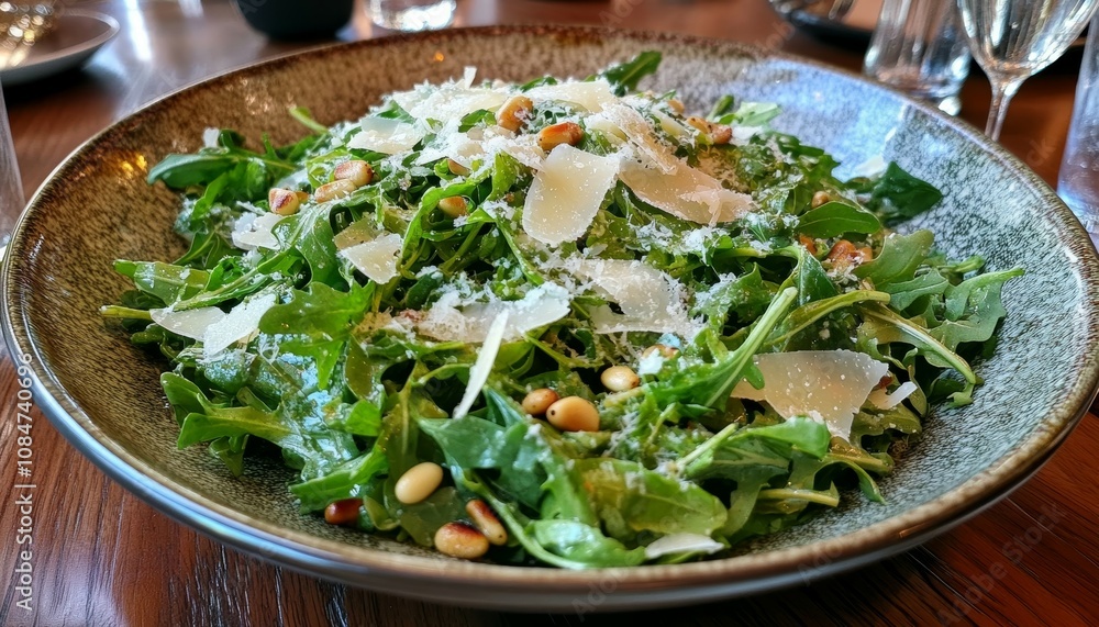 Delicious Arugula Salad with Pine Nuts and Parmesan Delicious Arugula Salad with Pine Nuts and Parmesan