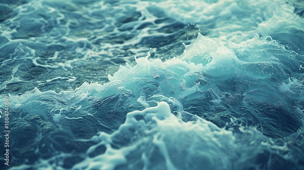 Fototapeta premium Ocean water texture. Blue ocean water background