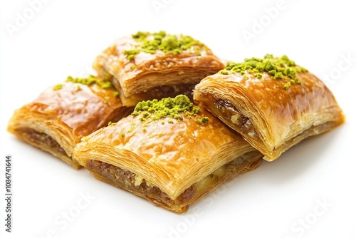 baklava on white background