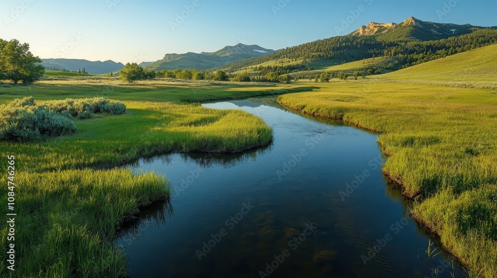 Green creek wilderness landscape outdoors. Green creek wilderness landscape outdoors.