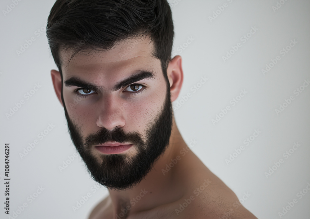 modern close-up of a stylish man with a beard modern close-up of a stylish man with a beard