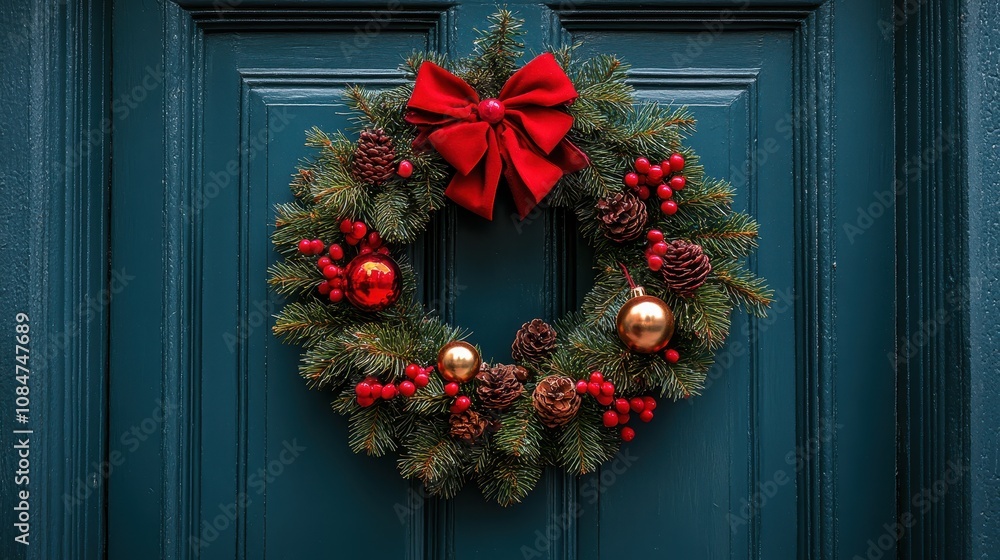 Christmas wreath door architecture celebration. Christmas wreath door architecture celebration.