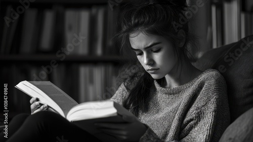 Homework portrait sitting reading.