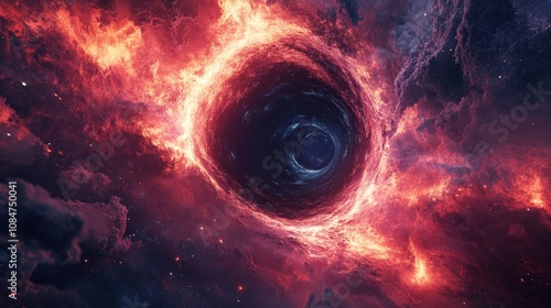 A conceptual animation showing the theoretical process of entering a black hole and emerging in a different time or universe photo