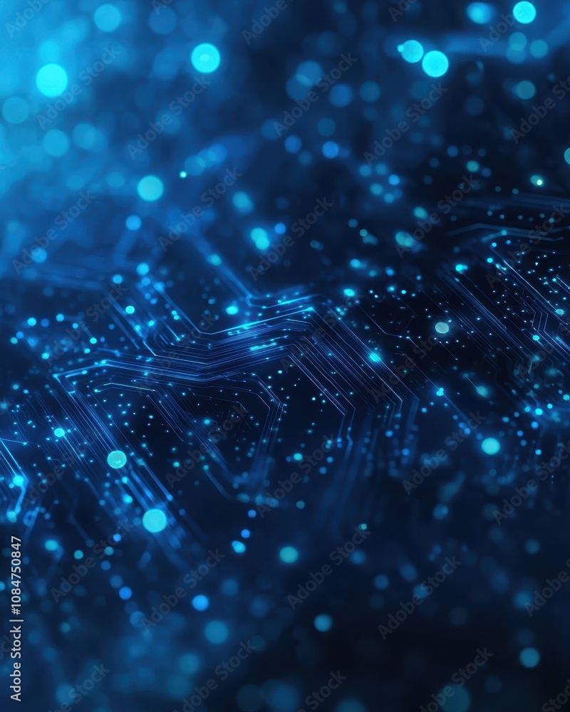 Obraz premium Digital background perfect for tech processes, neural networks, artificial intelligence, data transfer and security, digital storage, multimedia presentations, scientific studies, education, etc