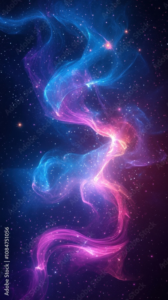 Abstract purple and blue space background with stars Abstract purple and blue space background with stars