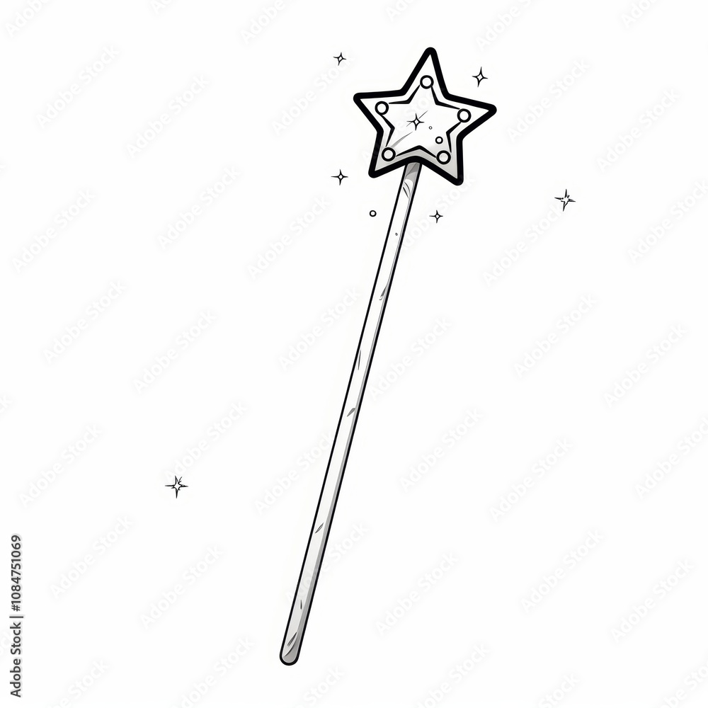 A simple, hand-drawn illustration of a magic wand with a star on top, surrounded by sparkles. A simple, hand-drawn illustration of a magic wand with a star on top, surrounded by sparkles.
