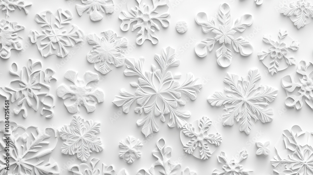 Minimal snowflake art pattern white background. Minimal snowflake art pattern white background.