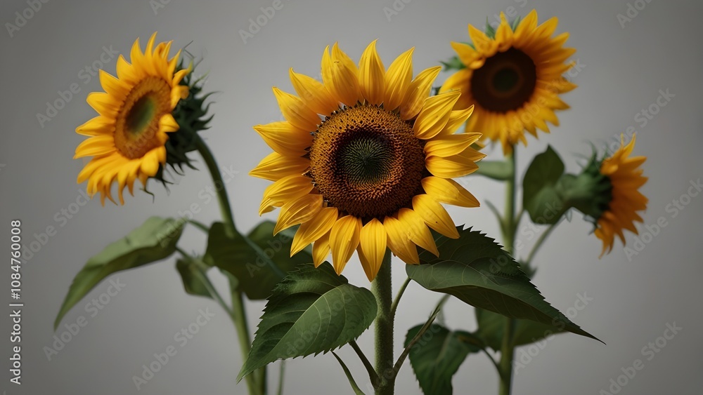Fototapeta premium sunflowers clipart png Generative AI