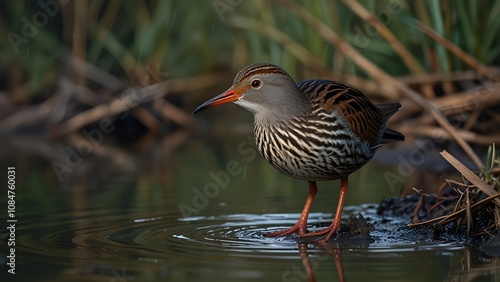 Water Rail - Rallus aquaticus Generative AI photo