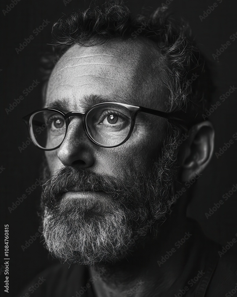 Portrait of a man with glasses and a beard Portrait of a man with glasses and a beard