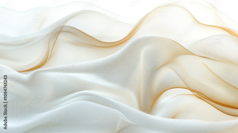 Obraz premium Vellum texture illustration showcasing smooth, translucent layers perfect for backgrounds or artistic designs, isolated on white.