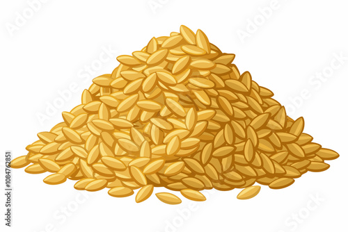 A pile of uncooked rolled oats vector art illustration