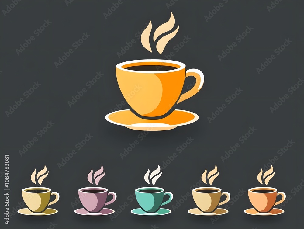 Simple cup of hot beverage Coffee Caffeine Addict Icon Symbol Simple cup of hot beverage Coffee Caffeine Addict Icon Symbol