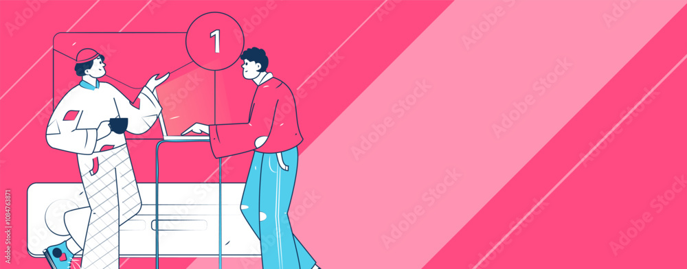 Flat vector illustration of business people operating work scene
Flat vector illustration of business people operating work scene
