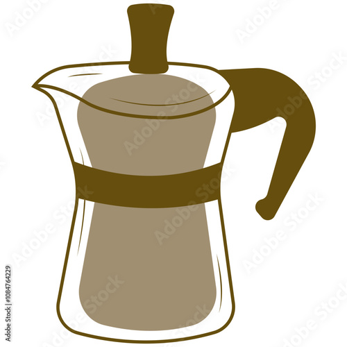 Collection of coffee tools and utensils for brewing and serving, isolated vector cliparts. Hand drawn doodle illustrations. Coffee machine and other equipment for coffee shop.