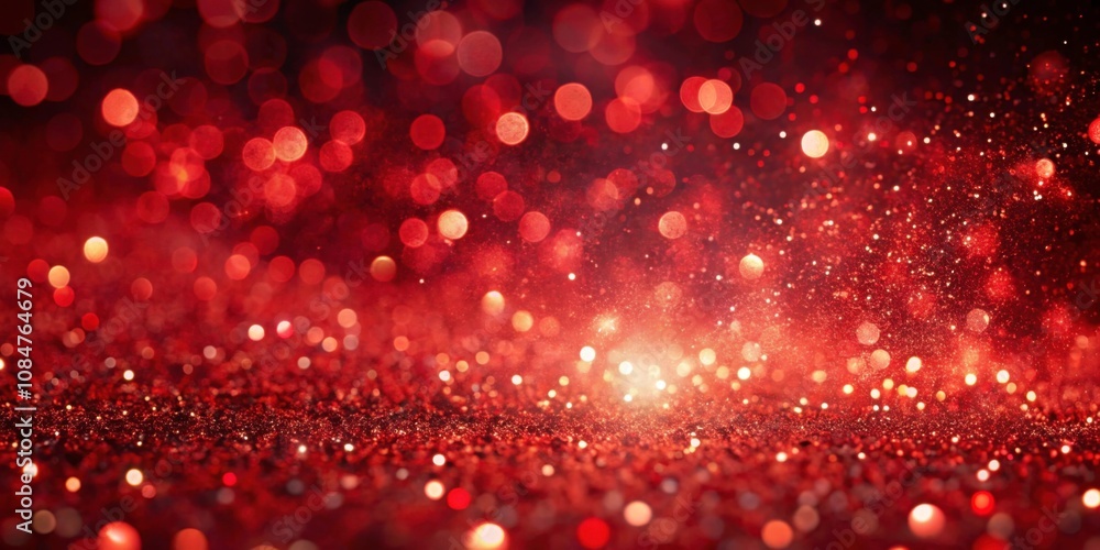 Abstract particles background with bokeh on red background, creating a futuristic and glittering space , particles, abstract Abstract particles background with bokeh on red background, creating a futuristic and glittering space , particles, abstract