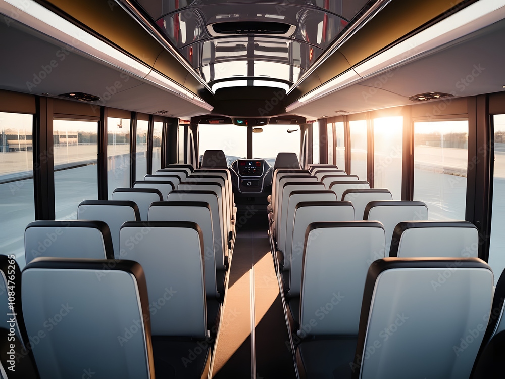 interior of modern luxury passenger bus transport concept interior of modern luxury passenger bus transport concept