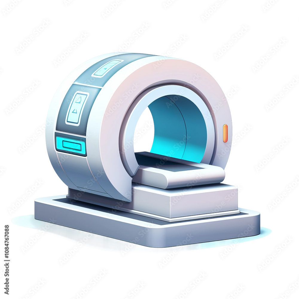 tomography device illustrator on white background