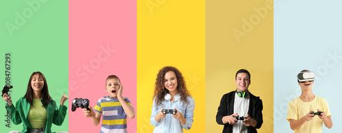 Set of people playing video...