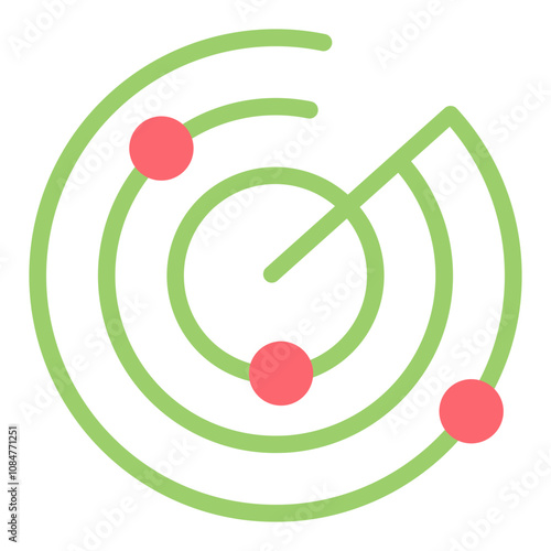 radar icon flat style