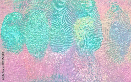 Background with colorful fingerprints. photo