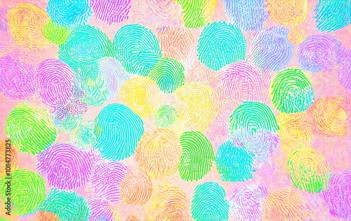 Colorful fingerprints background. photo