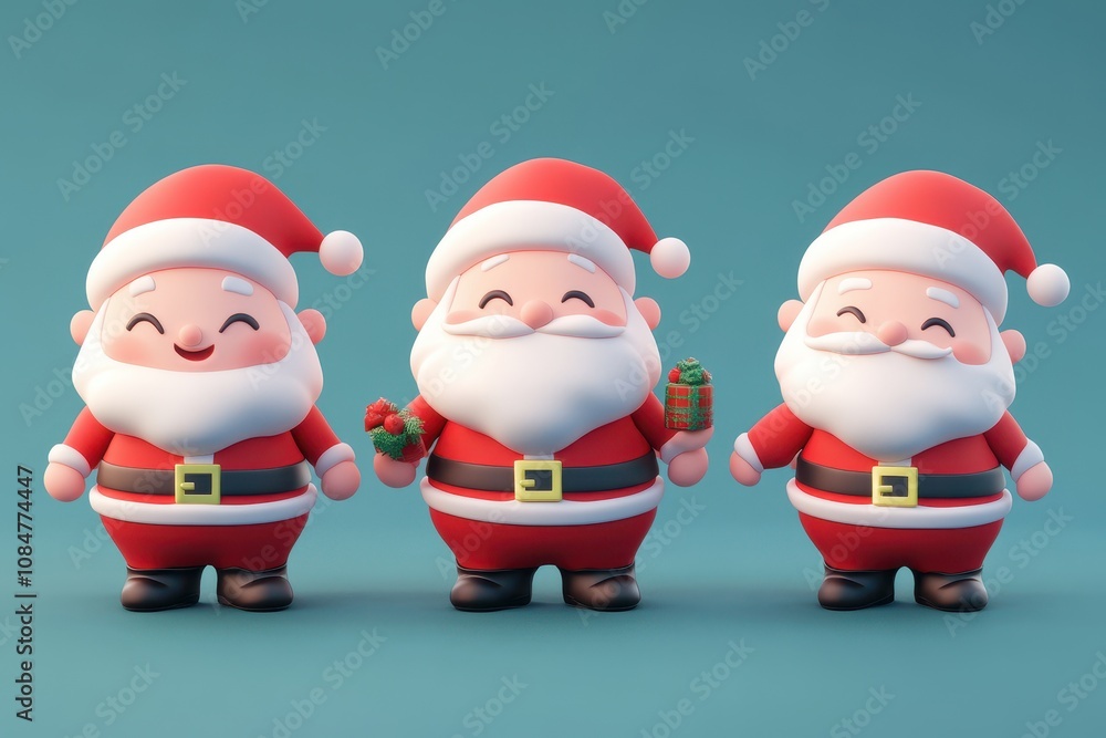 Christmas Santa Claus cute cartoon character. Generative AI Christmas Santa Claus cute cartoon character. Generative AI