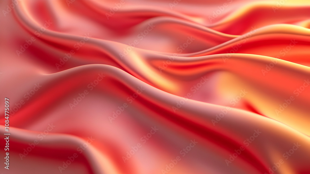 Obraz premium Abstract Background - Wavy Coral and Peach Silk Texture
