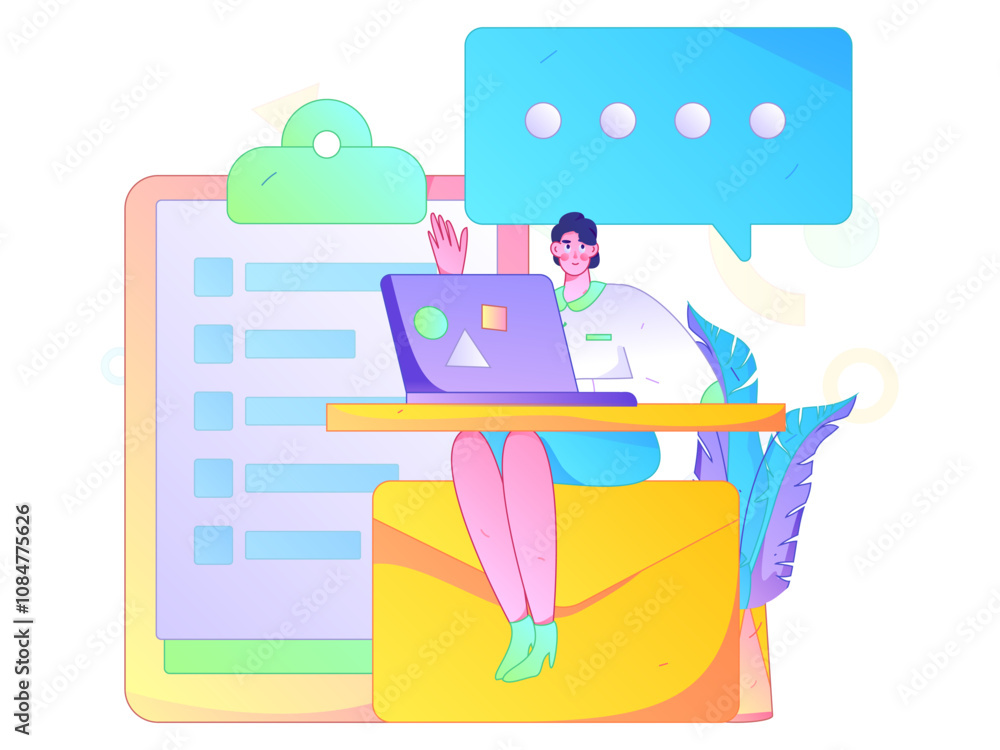 Flat vector illustration of business people operating work scene
Flat vector illustration of business people operating work scene
