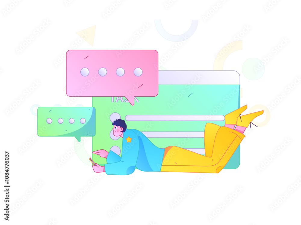 Flat vector illustration of business people operating work scene
Flat vector illustration of business people operating work scene