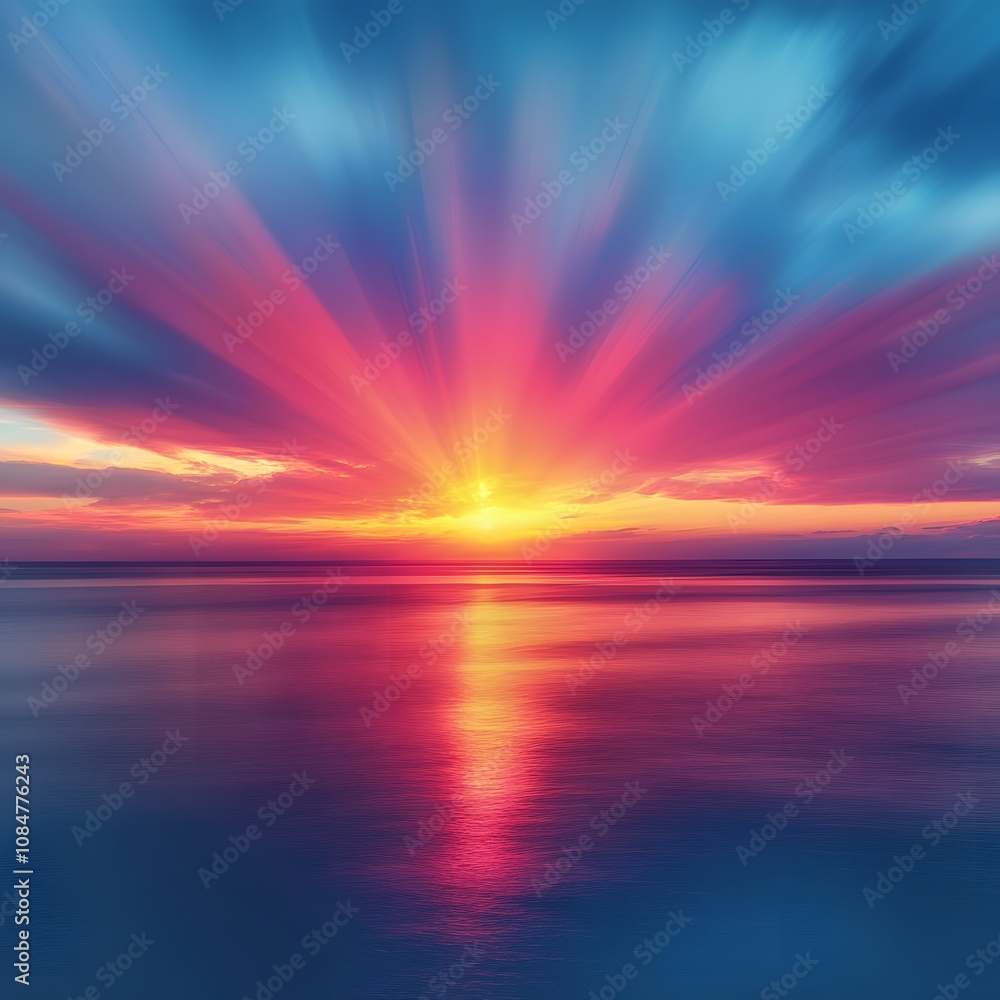 Fototapeta premium Vibrant Sunset Over the Ocean
