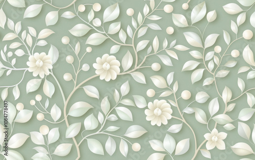 Wallpaper Mural Vintage floral texture art background Torontodigital.ca