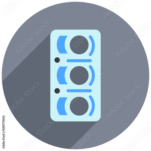 Head Gasket rounded flat icon. use for modern concept, print, UI, UX kit, web and app development. Vector EPS 10, related to car service, auto garage, car spare part.