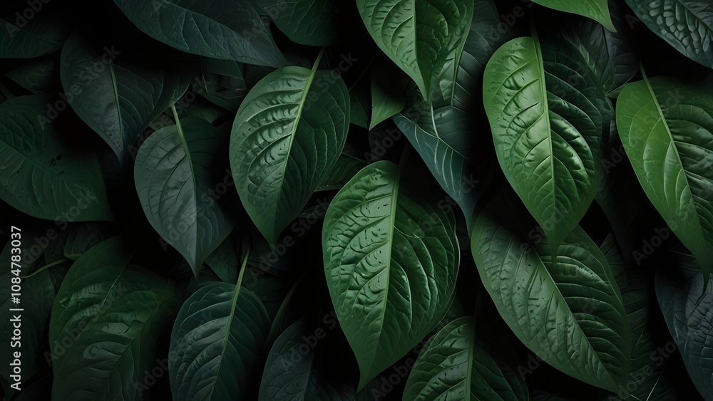 Dark green leaf texture, Natural green leaves using as nature background wallpaper or tropical leaf cover page Generative AI Dark green leaf texture, Natural green leaves using as nature background wallpaper or tropical leaf cover page Generative AI